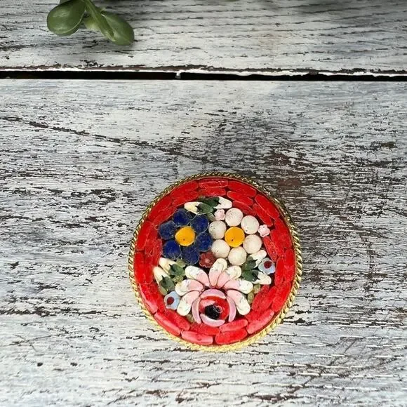 Vintage Micro Mosaic Brooch - Picture 4 of 7